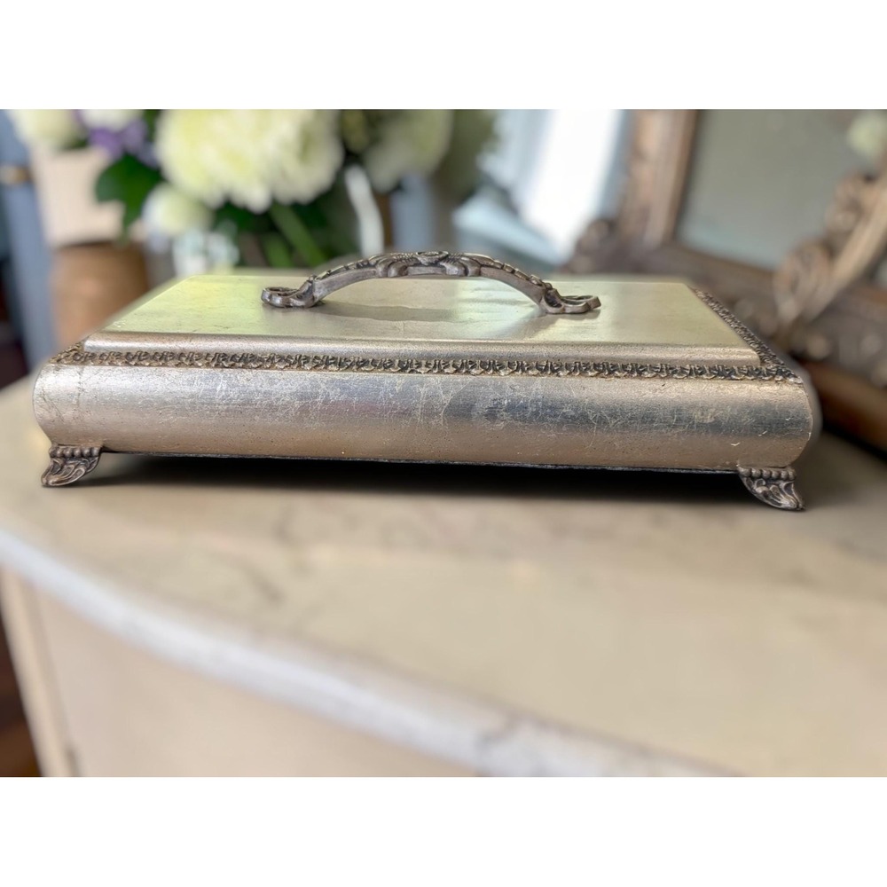 Designer Kinder-Harris Valet Box Champagne Silver Leaf